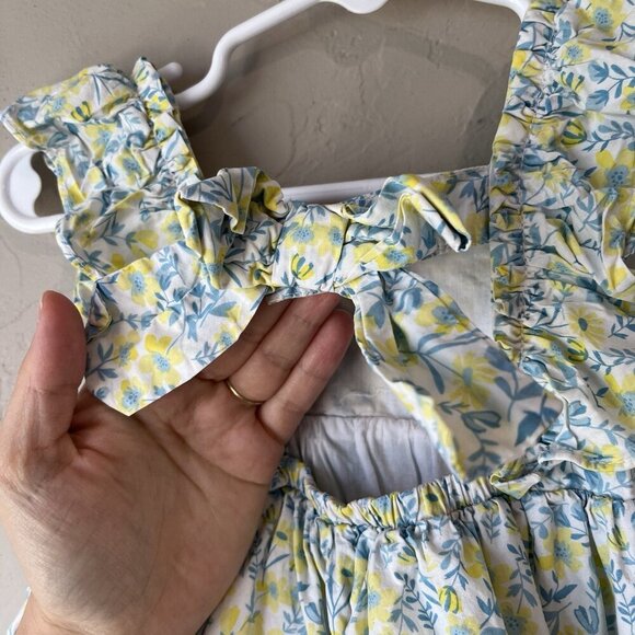 tommy bahama Girls 5 Dress Ditsy Floral Sundress Summer Babydoll Blue Yellow - Picture 7 of 10
